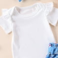 thumbnail image 5 of Girl Outfits Casual Playwear Short Sleeve Romper With Shorts Breathable Daily Wear Preemie Clothes Girl Blue, 5 of 7