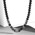 thumbnail image 5 of Hermah Natural 8mm Tiger Eyes Jasper Polar Jade Beaded Necklace for Men Toggle Clasp Necklace, 5 of 5