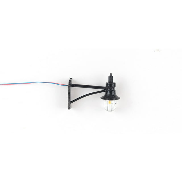 Yuarrent Lámparas de montaje en pared a escala 1:87, modelo de fabricación de lámpara de diseño de parque ferroviario, luz decorativa de Artesanía Luz negra/blanca Yuarrent HA066502-03
