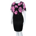 thumbnail image 3 of Women's Casual Tennis Dress Fashion Rose Print Chiffon O Neck Ruffles Dress for Everyday Wear Red XL, 3 of 6