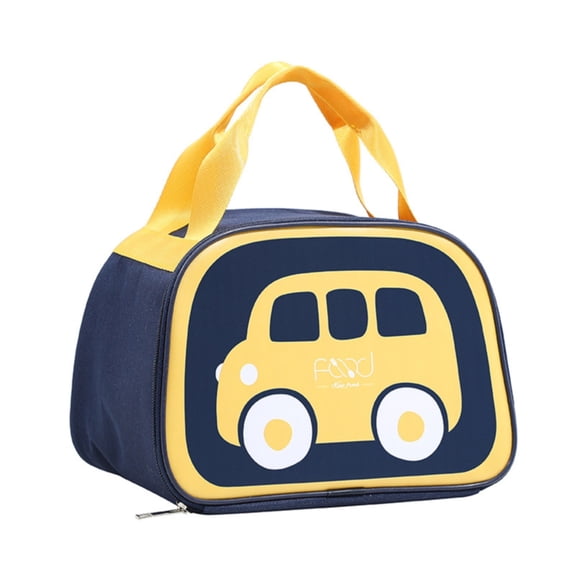 Clearance Under $3, 1 Pack Insulated Lunch Bag, Cartoon Print Lunch Tote, Reusable Cooler Bag with Aluminum Foil Lining for Work, Picnic & Travel, Oxford cloth, One Size(Navy)