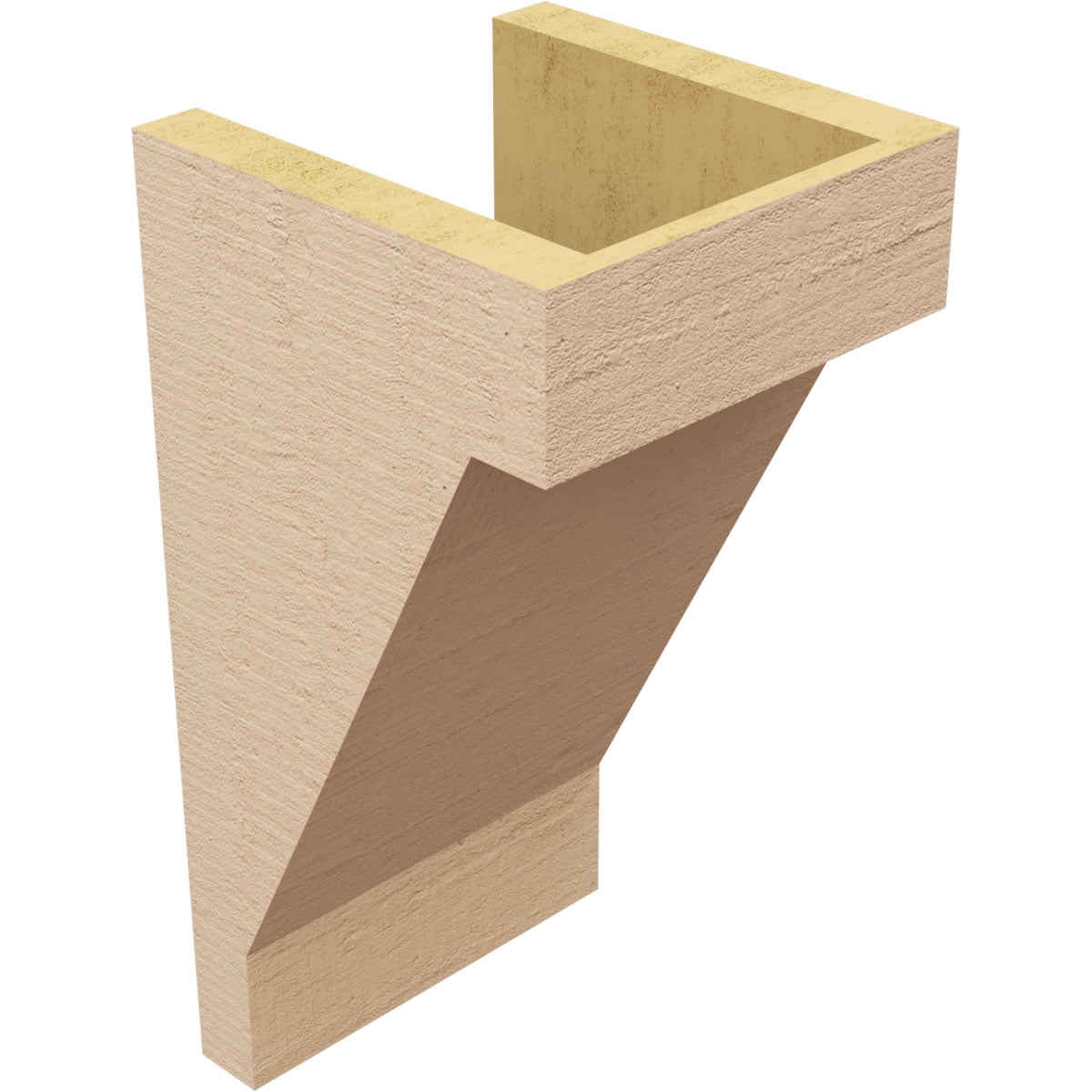 7"W x 7"D x 14"H Wide Burlington Rough Cedar Woodgrain TimberThane Corbel, Primed Tan