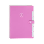 U Brands U-Eco 6 Pocket Expandable File Folder, Open Top Folder, Pink and Gray