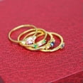 thumbnail image 3 of K-KED Fashion Yellow Gold Plated Rings Women Cubic Zirconia Delicate Jewelry Ring Set Size 6-10-9-Style 4, 3 of 5