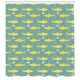 thumbnail image 3 of Ambesonne Shark Shower Curtain, Friendly Yellow Fishes, 69"Wx84"L, Sea Green Yellow, 3 of 3