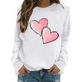 thumbnail image 5 of YueHuiYing Women's Oversized Hoodless Sweatshirt with Heart-Shaped Line Print Crew Neck Long Sleeve Spring/Summer Valentine's Day Fashion Fresh Top, 5 of 9