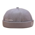 thumbnail image 2 of FNGZ 1 Pc Hat, Grey Baseball Caps, Men Women Hat Cap Casual Docker Sailor Mechanic Brimless Solid Color Hat, 2 of 2