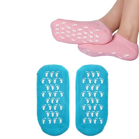 Moisturizing Gel Socks Soft SPA Socks for Repairing and Softening Dry Cracked Feet Skins (Blue)