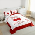 thumbnail image 3 of Manfei Kawaii Monogrammed M Bedding Comforter Set, Cartoon Ribbon Cherry Twin Comforter Sets, Dreamy Fairy Tale Reversible Bedding Set, Microfiber Bedroom Decor, 2 Pieces, 3 of 8