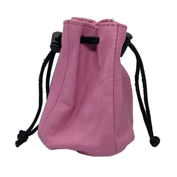 Genuine Leather Drawstring Pouch Spring Locks Coin Soft Purse Small Wrist Bag