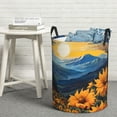 thumbnail image 6 of Sikiie Elegant Sunset Sunflower Print Round Dirty Clothes Basket, Waterproof Standing Foldable Storage Basket, for Laundry Room, Bedroom, Bathroom Storage-Medium, 6 of 6