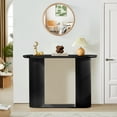 thumbnail image 6 of PHOYAL 42.51" Long Black Console Table with Vertical Stripe, Oval Fluted Sofa Table with Curved Edge Design for Entryway Hallway Living Room, 6 of 8