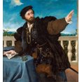 thumbnail image 2 of Lotto, Lorenzo 26x28 Black Ornate Wood Framed with Double Matting Museum Art Print Titled - Portrait of a Man, possibly Girolamo Rosati, 2 of 4