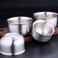 thumbnail image 5 of WEUVEB Microwave Safe Bowls Stainless Steel Bowl Silver 1PC Salad Mixing 304 Stainless Steel, 5 of 8