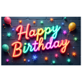 thumbnail image 2 of Decorative Design Happy Birthday Banner Neon Style Celebration Decoration Colorful Lights Display for Party Event Indoor, 2 of 7