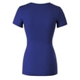 thumbnail image 4 of MixMatchy Women's Basic Solid Multi Colors Fitted Short Sleeve T-Shirt [S-3XL], 4 of 5