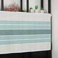 thumbnail image 6 of Teal Aqua Stripes Valances for Windows Farmhouse Kitchen Curtains Valances Rod Pocket Valance Curtains for Kitchen Windows Modern Ombre Abstract Aesthetics Window Valances for Bathroom 54"x18", 6 of 6