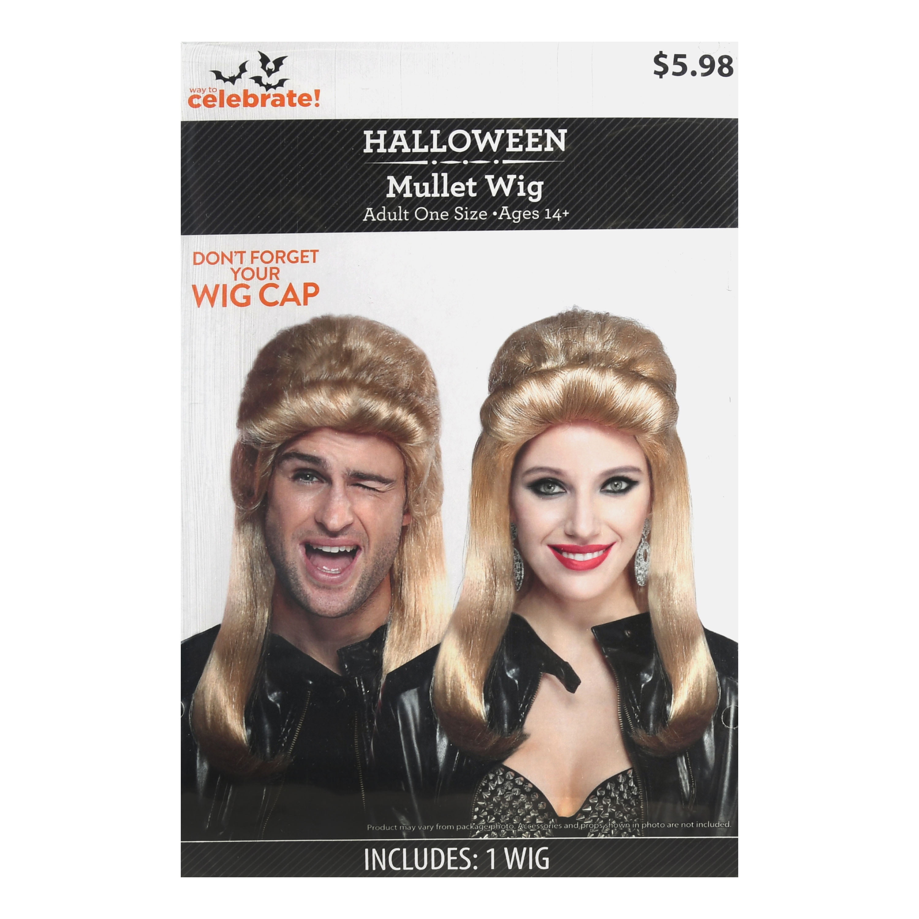 blonde mullet wig walmart