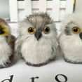 thumbnail image 3 of 3PCS Realistic Plush Owl Figurine - Faux Fur Handcrafted Owl Decor, Soft Cuddly Animal Sculpture for Home Office Desk, Unique Gift for Bird Lovers & Cozy Garden Decorations, 3 of 6