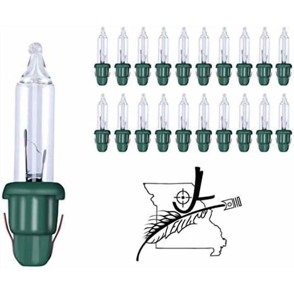GE 20x Mini 2.5 Volt Clear Christmas Light Bulbs Replacement Tree Lights Indoor or Outdoor By