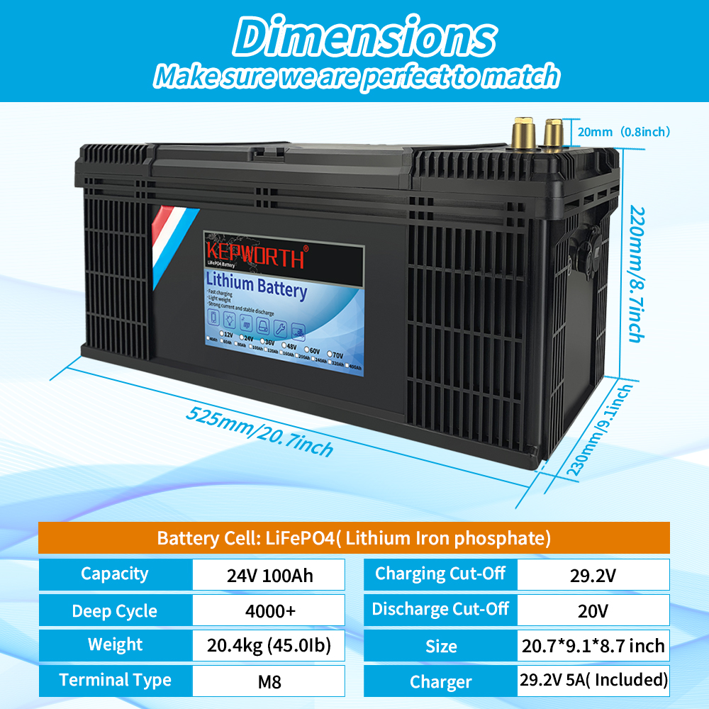 KEPWORTH Lithium Ion 25.6 Volt Vehicle Battery