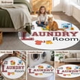 thumbnail image 5 of Laundry Room Round Area Rug 7 FT, Non Slip Living Room Area Carpet, Cartoon Washing Machine Clothes Washable Soft Circular Rug Non-Shedding Floor Carpet for Bedside Office Play Room Classroom, 5 of 9