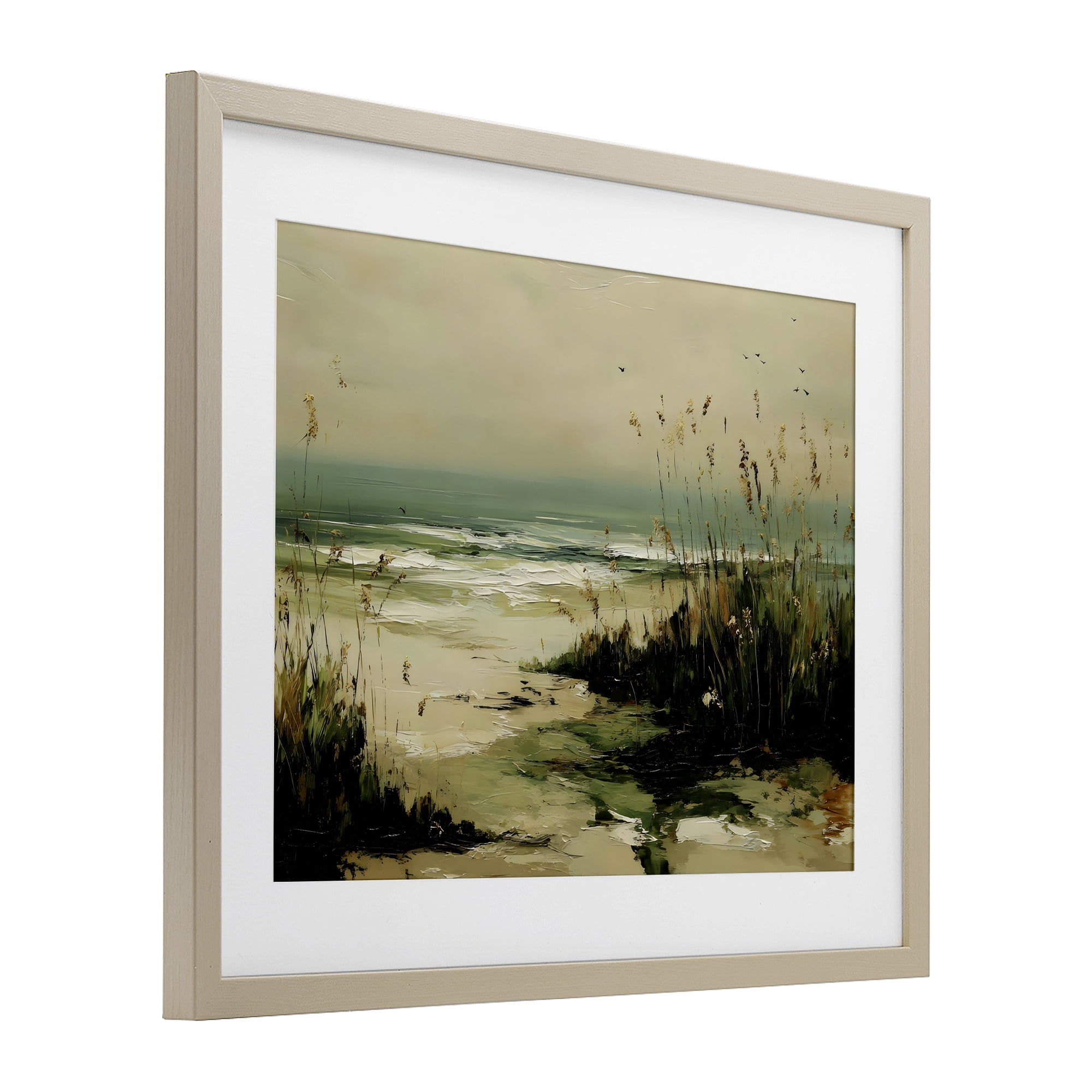 Stupell Industries Sea Oats on the Beach Birch Framed Print Under Glass, design by Franklyn Gregory