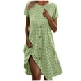 thumbnail image 1 of Mgmyaa Robe d'Été Décontractée à Manches Courtes avec Boutons pour Femmes Robe Midi de Plage Voyage Vacances, 1 of 3