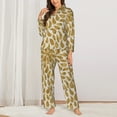 thumbnail image 3 of Bingfone Womens Pajama Sets Gold Drops Print,Long Sleeve Loungewear Pajamas Set-Small, 3 of 9