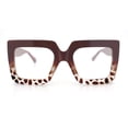 thumbnail image 5 of Womens Bold Mod Thick Plastic Rectangle Blue Light Filtering Computer Glasses Toffee Tort - Clear, 5 of 8