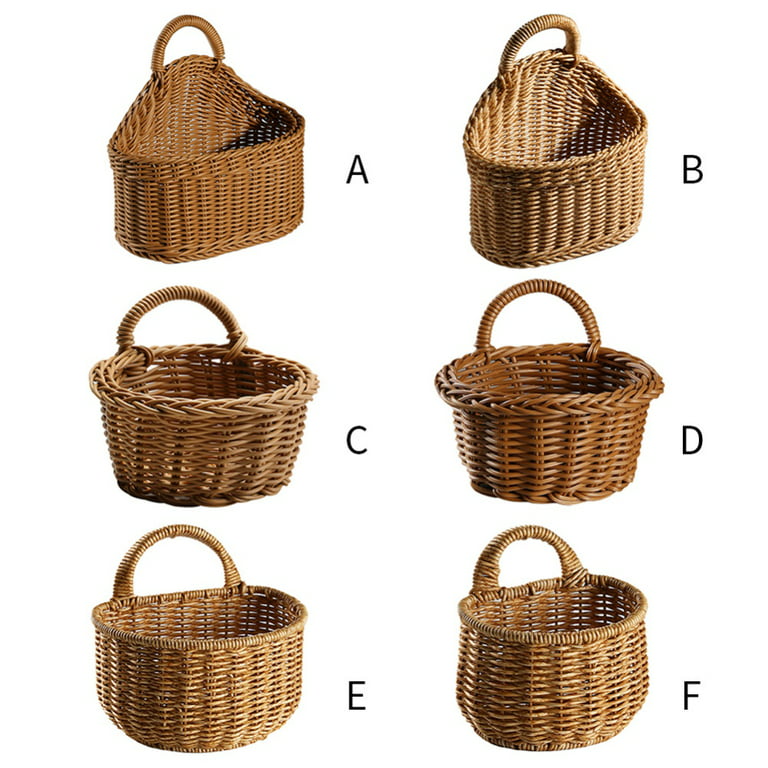 Hanging Woven Storage Basket-Hand-woven Imitation Rattan Storage