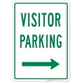 thumbnail image 1 of Right Side Visitor Parking Green Sign, 10x14 Aluminum, 1 of 8