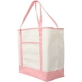thumbnail image 4 of ThreadArt Extra Large 100% Cotton Natural Canvas Tote Bag With Light Pink Handles - 22"x16"x6" - 14 oz Canvas - For Women, School, Shopping, Beach, Getaways, Gifts, 4 of 6