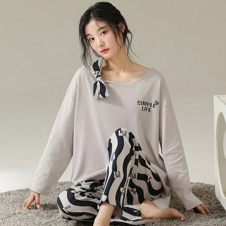 

QWZNDZGR Fake 1 For 2 Spring Combed Cotton Pajama Sets Women Pyjamas Plaid Sleepwear Loungewear Pijama Mujer Nightsuits Homewear Fashion