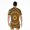 thumbnail image 2 of Golden Kaleidoscope Short Sleeve Men'S Rompers Casual Summer Jumpsuits Outfit, 2 of 4