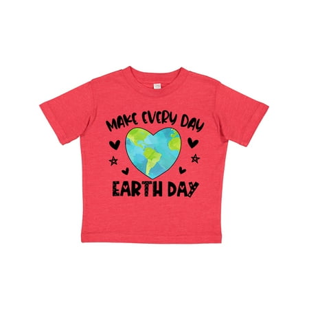 

Inktastic Make Every Day Earth Day with Hearts and Stars Gift Toddler Boy or Toddler Girl T-Shirt