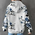thumbnail image 6 of DeHolifer Womens Sweatshirts Plus Size Long Sleeve Waffle Floral Print Drawstring Hoodies Sweatshirts Loose Casual Fashion Pullover Tops White XL, 6 of 6