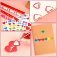thumbnail image 3 of 216 Pieces Valentine's Day Pencils Stationery Set Include Heart Print Pencils Heart Sticky Notes Heart Decorative Stickers Heart Paper Clips Heart Shape Erasers for Kids Students Classroom Exchange, 3 of 7