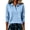 Blue, variant on Women's Long Sleeve Collared Golf Top with Button Placket and Relaxed Athletic Fit