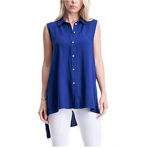 Fever Ladies' Sleeveless Blouse (Blue, Small)