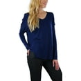 thumbnail image 6 of ToBeInStyle Women's Cutout Shoulders and V-Neck Long Sleeve Top, 6 of 7