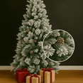 thumbnail image 4 of Arbolito de Navidad Nevado Artificial Pino de Lujo con Serie de Luz LED 210 Cm 1800 Ramas Frondoso, 4 of 7