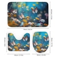 thumbnail image 3 of Watercolor Wildflowers 4 Piece Shower Curtain Sets, with Non-Slip Rugs, Toilet Lid Cover And Bath Mat, for Bathroom Decor Set, 3 of 8