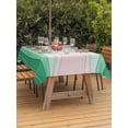 thumbnail image 3 of Outdoor Tablecloth with Umbrella Hole for Patio/Picnic/Party/Camping, Green Stripes Waterproof Table Cloth Rectangle Table Cover Washable, Light Pink Ombre Simple Abstract Lines (60"x 102"), 3 of 8