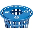 thumbnail image 6 of 36 Gallon Outdoor Steel Recycling Receptacle with Flat Lid, Blue, 6 of 7