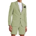 thumbnail image 2 of ETHAN 2 Piece Slim Fit Suits for Men Two Button Shorts Suit Casual Prom Summer Beach Wedding for Juniors 3XL, 2 of 10