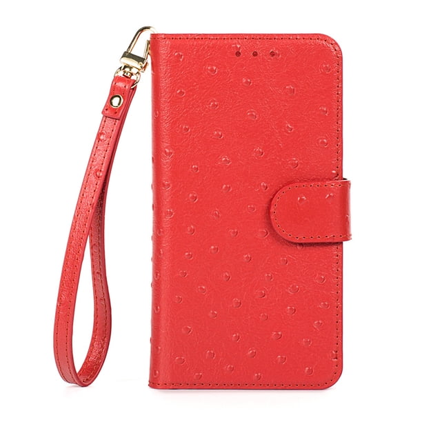 Adecuado para Apple Samsung Huawei Funda de cuero para teléfono móvil universal Funda protectora de cuero con patrón de avestruz