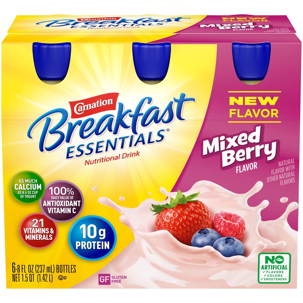 Carnation Breakfast Essentials Nutritional Drink, Mixed Berry, 8 Fl Oz