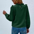 thumbnail image 2 of Blusa holgada de manga larga con volantes en color verde para mujer, con abertura en la espalda y talle L, 2 of 6