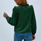 thumbnail image 2 of Blusa informal de manga larga con adornos de volantes, decoración con abertura en la espalda, holgada, con gemelos, blusa de manga larga para mujer, verde, M, 2 of 6